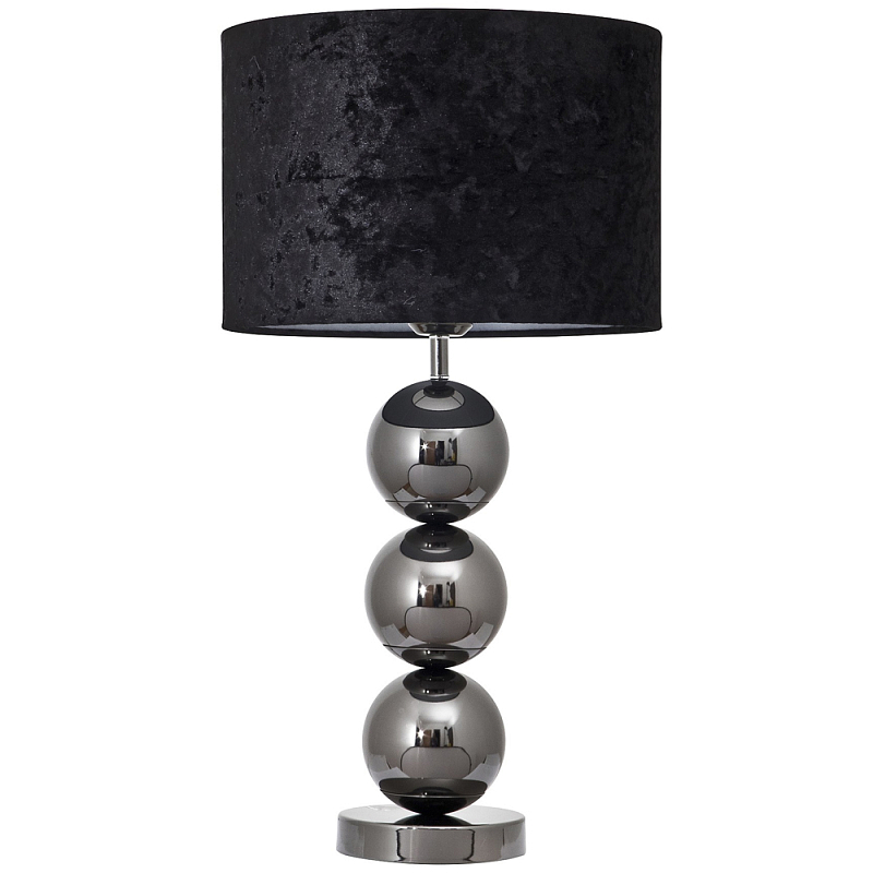 Настольная лампа с основанием в виде металлических сфер Balance Table Lamp Black Черный Темный хром Настольная лампа с основанием в виде металлических сфер Balance Table Lamp Black Черный Темный хром в Костроме | Loft Concept