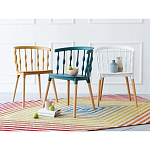 Пластиковый стул на ножках из массива бука Ferret Spiral White варинант исполнения - 9 | Loft Concept в Костроме