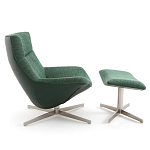 Кресло вращающееся с подставкой для ног зеленое Verdante варинант исполнения - 3 | Loft Concept в Костроме