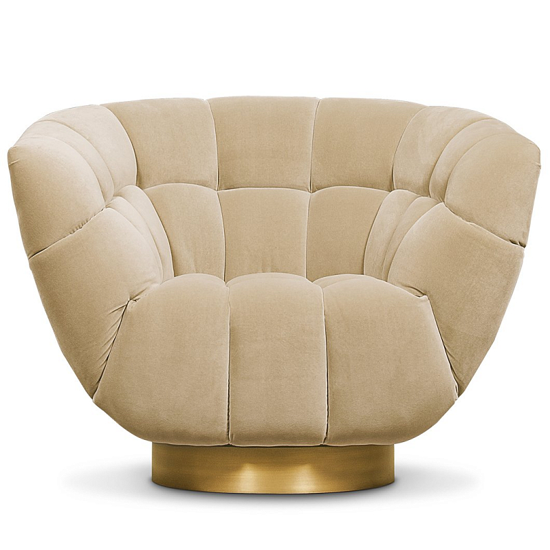 Кресло BRABBU Essex Armchair Бежево-серый Латунь Кресло BRABBU Essex Armchair Бежево-серый Латунь в Костроме | Loft Concept