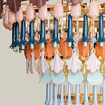 Люстра круглая с декором из разноцветных элементов в виде листьев Changing Seasons варинант исполнения - 5 | Loft Concept в Костроме