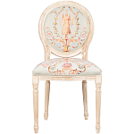 Стул из массива бука светло-серый с растительным орнаментом Raffael Angel Grey Chair варинант исполнения - 1 | Loft Concept в Костроме