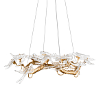 Люстра подвесная с прозрачными стеклянными птичками на ветвях Диаметр 80 см Serip Voa варинант исполнения - 1 | Loft Concept в Костроме