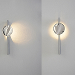 Бра с круглым зеркальным диском на прямоугольном соновании Reflection Circle Glow варинант исполнения - 4 | Loft Concept в Костроме