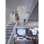 Люстра многоярусная с каркасом из металла и прозрачными подвесками FAIRYTREE Light варинант исполнения - 4 | Loft Concept в Костроме