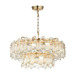 Люстра подвесная двухъярусная с хрустальными овальными подвесками Harmonica варинант исполнения - 2 | Loft Concept в Костроме