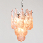 Современная Люстра Textured Glass Drops Chandelier Нежно розовые капли  варинант исполнения - 3 | Loft Concept в Костроме