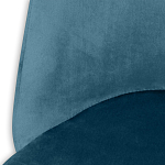 Барный стул со спинкой и металлической подставкой на 4-х деревянных ножках Синий Велюр Vendramin Chair варинант исполнения - 3 | Loft Concept в Костроме