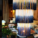 Люстра круглая трехъярусная из бахромы Indigo Gradient Braided Fringe варинант исполнения - 1 | Loft Concept в Костроме