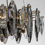 Люстра подвесная круглая с овальными подвесками из стекла дымчатого цвета Harlow Crystal Round варинант исполнения - 4 | Loft Concept в Костроме