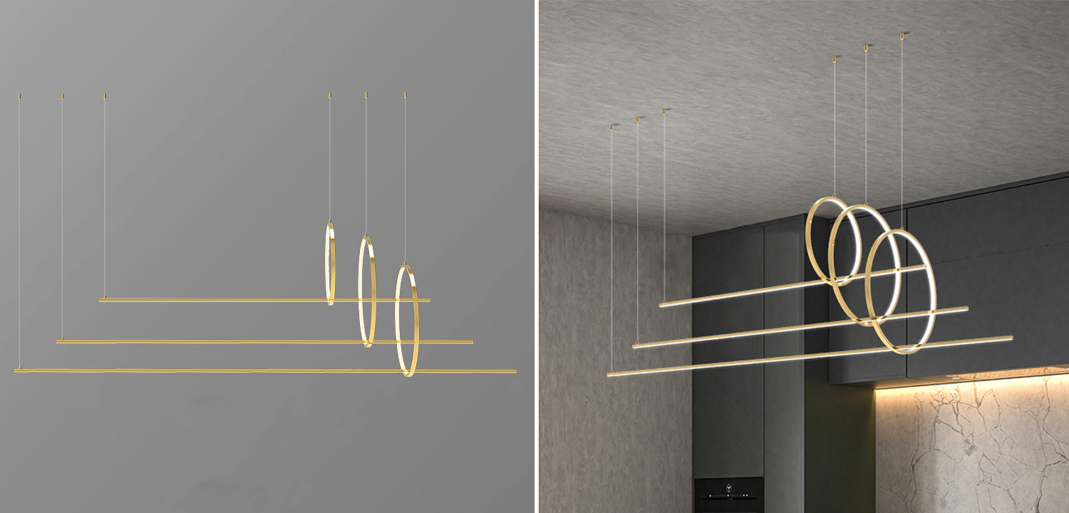 Дизайнерский Подвесной Светильник Ursa Geometric Ring Lamp 3 кольца Дизайнерский Подвесной Светильник Ursa Geometric Ring Lamp 3 кольца - Loft-Concept в Костроме