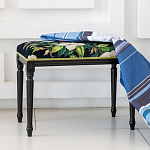 Банкетка из натурального бука черная с изображением птиц и цветов Blooming Birds2 варинант исполнения - 2 | Loft Concept в Костроме