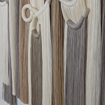 Настенный декор с бахромой белого и бежевого цвета Abstraction I варинант исполнения - 2 | Loft Concept в Костроме