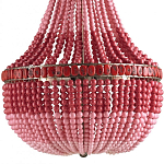 Люстра каплевидной формы украшенная круглыми бусинами Wooden Beads Chandelier Red Pink варинант исполнения - 2 | Loft Concept в Костроме
