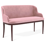 Банкетка пыльно-розовый велюр со спинкой и подлокотниками на 4-х деревянных ножках Aurora Pink варинант исполнения - 1 | Loft Concept в Костроме