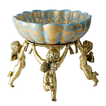 Чаша с орнаментом на бронзовых ножках в виде ангелов Eden Garden варинант исполнения - 3 | Loft Concept в Костроме