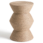 Приставной стол с отделкой из джута Juti D30 см варинант исполнения - 1 | Loft Concept в Костроме