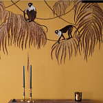 Обои с вышивкой ручной работы Étienne Original colourway on wool sateen варинант исполнения - 5 | Loft Concept в Костроме