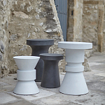 Приставной стол из искусственного камня Chess White варинант исполнения - 4 | Loft Concept в Костроме