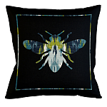 Подушка декоративная пчела сине-зеленый узор Ikat Pattern варинант исполнения - 1 | Loft Concept в Костроме