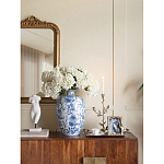 Ваза фарфоровая с узким горлышком и синими цветочными мотивами Independence варинант исполнения - 5 | Loft Concept в Костроме