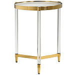Золотой приставной столик с круглой стеклянной столешницей Weightless Table варинант исполнения - 1 | Loft Concept в Костроме