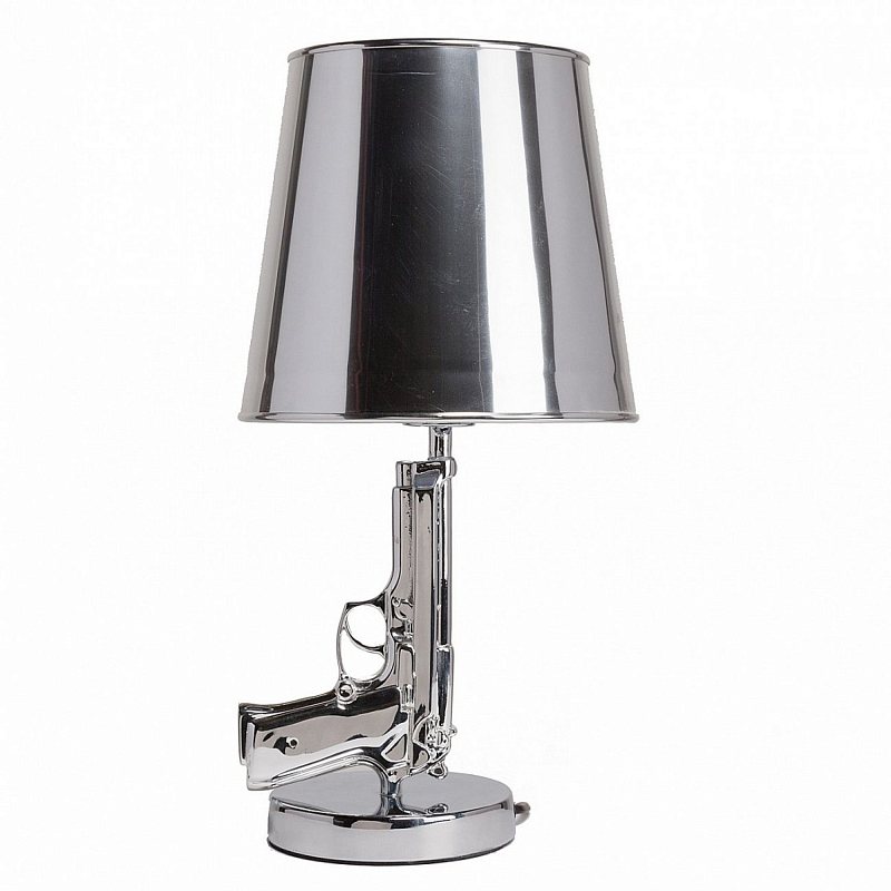 Настольная лампа Flos Guns Bedside Chrome Белый Серебряный в Костроме | Loft Concept 