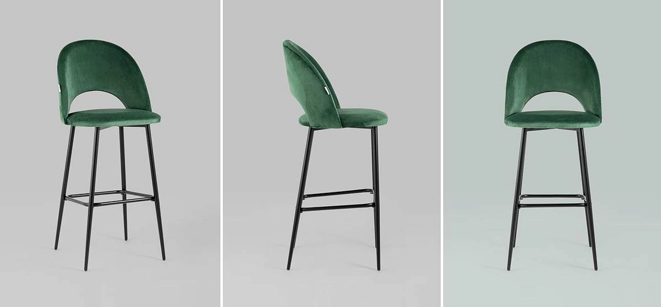 Барный Стул CLIFF Chair Зеленый Велюр Барный Стул CLIFF Chair Зеленый Велюр - Loft-Concept в Костроме
