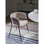 Стул полукруглый с каркасом из металла и мягким сиденьем и спинкой Soft Chenille варинант исполнения - 6 | Loft Concept в Костроме