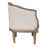 Кресло низкое с мягкой обивкой из льна на 4-х деревянных ножках Emile Armchair beige варинант исполнения - 1 | Loft Concept в Костроме