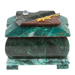 Шкатулка прямоугольная с зеркалом из натурального камня змеевик Stone Casket варинант исполнения - 2 | Loft Concept в Костроме