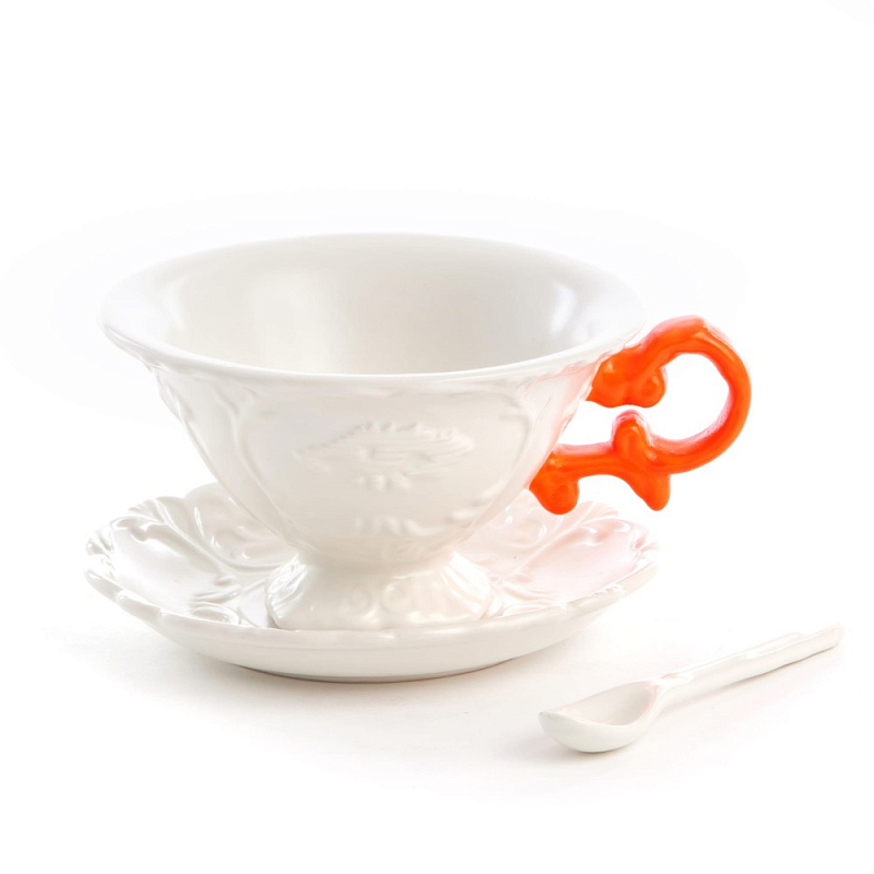 Чайная пара Seletti I-Tea Orange Белый Оранжевый Чайная пара Seletti I-Tea Orange Белый Оранжевый в Костроме | Loft Concept