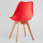 Стул с основой из пластика и мягким сиденьем Arvika Red варинант исполнения - 5 | Loft Concept в Костроме