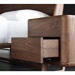 Прикроватный деревянный столик с 2-мя ящиками Moon Walnut Furniture варинант исполнения - 11 | Loft Concept в Костроме