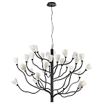Люстра подвесная черного цвета с ветвями и белыми фарфоровыми цветами Floralis варинант исполнения - 10 | Loft Concept в Костроме