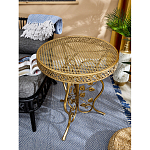 Столик приставной золотистый с орнаментом на столешнице Tanzania варинант исполнения - 5 | Loft Concept в Костроме