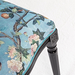 Стул из массива бука бирюзовый с изображением птиц в саду Turquoise Chinoiserie Bird Chair варинант исполнения - 4 | Loft Concept в Костроме