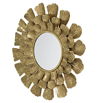 Зеркало круглое настенное в металлической раме Sunny Golden Petals варинант исполнения - 2 | Loft Concept в Костроме