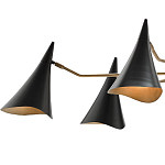 Люстра с 6-ю черными конусообразными плафонами Contrasting Lamps варинант исполнения - 1 | Loft Concept в Костроме