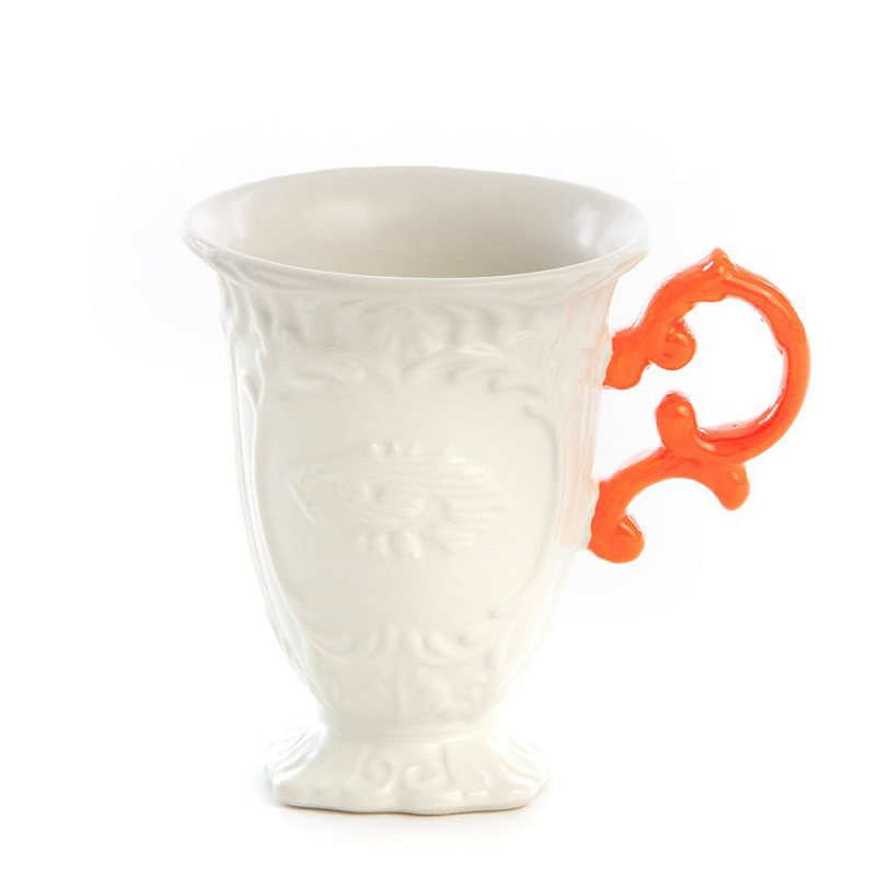 Кружка Seletti I-Mug Orange Белый Оранжевый Кружка Seletti I-Mug Orange Белый Оранжевый в Костроме | Loft Concept