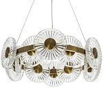 Люстра с круглыми рельефными плафонами Glass Peonies Brass Chandelier варинант исполнения - 1 | Loft Concept в Костроме
