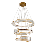 Светодиодная трехъярусная кольцевая люстра из хрусталя и стали с пультом для регулировки света Maude Crystal Light варинант исполнения - 2 | Loft Concept в Костроме