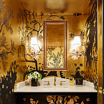 Обои ручная роспись в стиле Арт-деко Rateau Original colourway on Deep Rich Gold gilded paper варинант исполнения - 3 | Loft Concept в Костроме