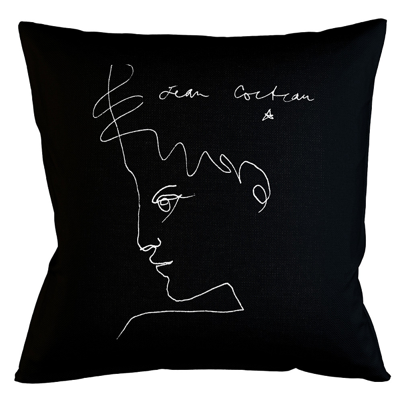 Декоративная подушка White Silhouette Man Pillow Бежевый Черный в Костроме | Loft Concept 
