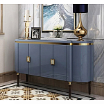 Дизайнерский комод синий глянцевый с золотыми ручками на 4-х дверцах Martin варинант исполнения - 1 | Loft Concept в Костроме