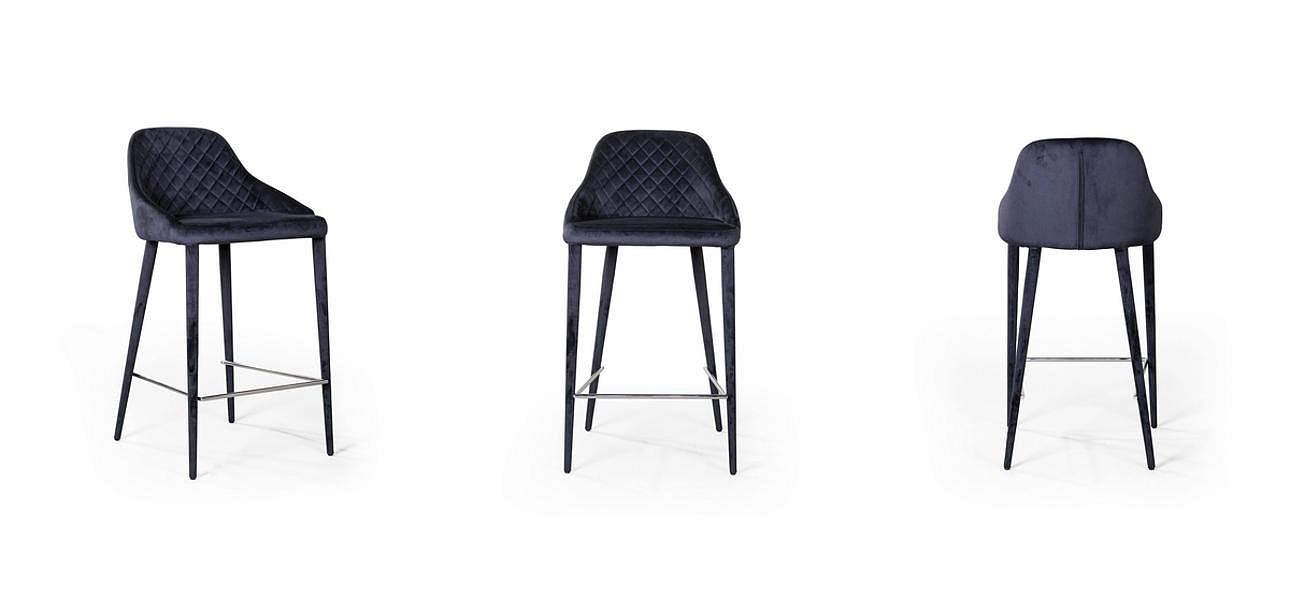 Стул Douglas Rhombus Bar stool Черный Велюр Стул Douglas Rhombus Bar stool Черный Велюр - Loft-Concept в Костроме
