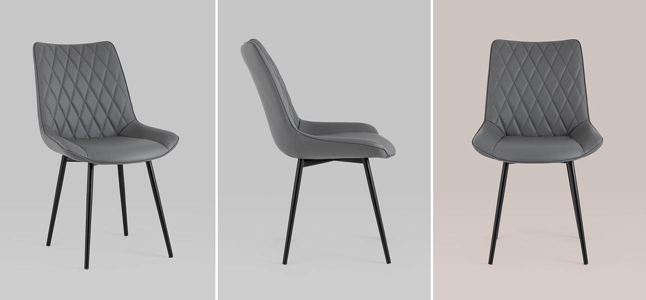 Стул Seoul S Chair Серая Экокожа Стул Seoul S Chair Серая Экокожа - Loft-Concept в Костроме