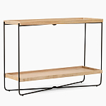 Консоль деревянной столешницей и полкой Wooden Table Top and Shelf варинант исполнения - 7 | Loft Concept в Костроме