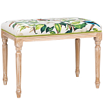 Банкетка из натурального бука золотистая с изображением птиц и цветов Blooming Bird варинант исполнения - 1 | Loft Concept в Костроме