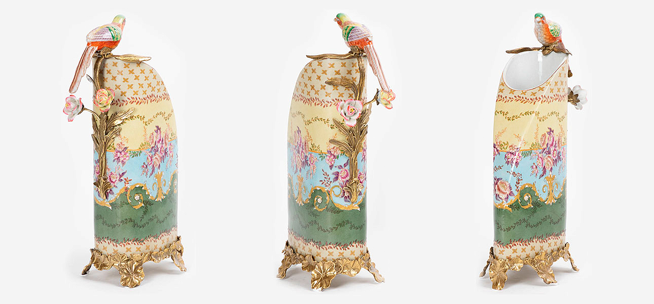 Ваза фарфоровая с фигуркой птички Print Ваза фарфоровая с фигуркой птички Print - Loft-Concept в Костроме